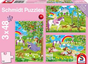 Schmidt Spiele Puzzle Księżniczki w ogrodzie 3x48 1