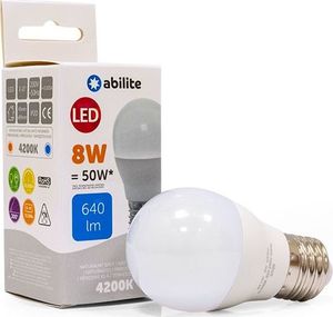 Abilite ŻARÓWKA LED ABILITE KULKA MLECZNA B.NEUTRALNA E27 8W/230V 640LM G455 1