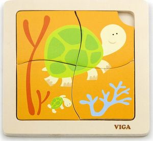 Viga Viga 50143 Puzzle na podkładce - żółwiki 1