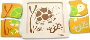Viga Viga 50143 Puzzle na podkładce - żółwiki 2