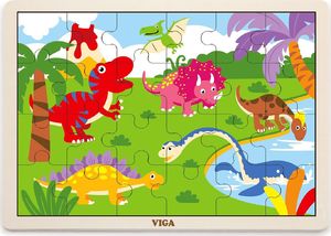 Viga Viga 51460 Puzzle na podkładce 24 elementy - dinozaury 1