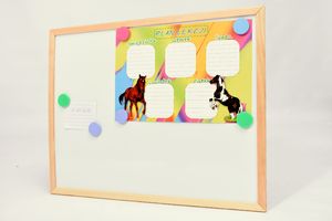 ADELANTE Tablica suchościeralna magnetyczna 90x120 drewno 2