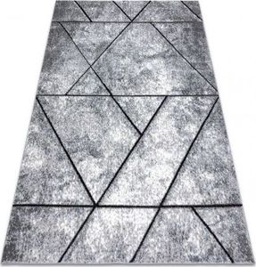 Dywany Łuszczów Dywan nowoczesny COZY 8872 Wall, geometryczny, trójkąty - Strukturalny, dwa poziomy runa szary / niebieski, 280x370 cm 1