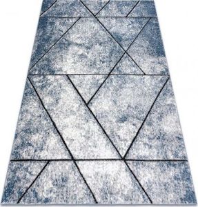 Dywany Łuszczów Dywan nowoczesny COZY 8872 Wall, geometryczny, trójkąty - Strukturalny, dwa poziomy runa niebieski, 120x170 cm 1