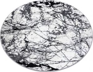 Dywany Łuszczów Dywan nowoczesny COZY 8871 Koło, Marble, Marmur - Strukturalny, dwa poziomy runa szary, koło 160 cm 1