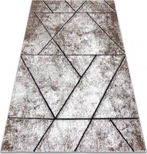 Dywany Łuszczów Dywan nowoczesny COZY 8872 Wall, geometryczny, trójkąty - Strukturalny, dwa poziomy runa brązowy, 140x190 cm 1