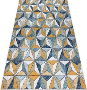 Dywany Łuszczów Dywan SZNURKOWY SIZAL COOPER Mozaika, Trójkąty 22222 ecru / granat, 160x220 cm 1