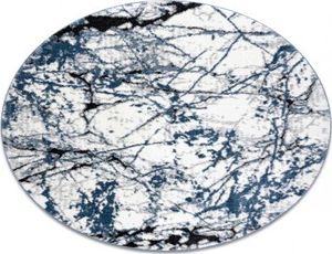 Dywany Łuszczów Dywan nowoczesny COZY 8871 Koło, Marble, Marmur - Strukturalny, dwa poziomy runa niebieski, koło 160 cm 1