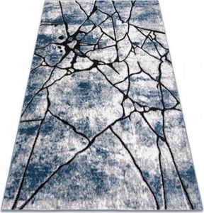 Dywany Łuszczów Dywan nowoczesny COZY 8873 Cracks Popękany beton - Strukturalny, dwa poziomy runa niebieski, 200x290 cm 1
