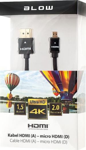 Kabel Blow HDMI Micro - HDMI 1.5m czarny (92-673#) 1