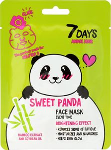 Vilenta VILENTA 7 Days Animal Maska na twarz w płacie rozświetlająca Sweet Panda 28g 1