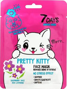 Vilenta VILENTA 7 Days Animal Maska na twarz w płacie usuwająca oznaki zmęczenia Pretty Kitty 28g 1