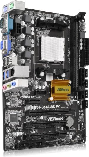 Płyta główna ASRock N68-GS4/USB3 FX nForce 630a, AM3, DualDDR3-1066, SATA2, 2xUSB3.0, LAN, mATX 4