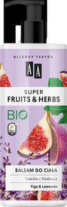 AA AA Super Fruits & Herbs Balsam do ciała nawiżająco-relaksujący Figa i Lawenda 500ml 1
