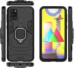 Alogy Alogy Etui na telefon Stand Ring Armor do Samsung Galaxy A21s czarne uniwersalny 3