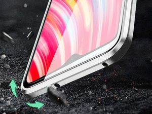 Dr.Fit Etui na telefon magnetyczne Dr.Fit szklane do Xiaomi Redmi Note 8T Srebrne uniwersalny 3