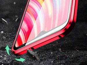 Dr.Fit Etui na telefon magnetyczne Dr.Fit szklane do Xiaomi Redmi Note 8T Czerwone uniwersalny 3