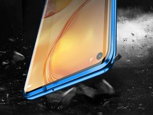 Dr.Fit Etui na telefon magnetyczne Dr.Fit szklane do Huawei P40 Lite Niebieskie uniwersalny 5