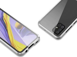 Dr.Fit Etui na telefon magnetyczne Dr.Fit szklane do Samsung Galaxy A71 Srebrne uniwersalny 3