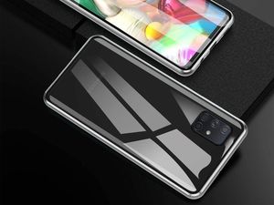 Dr.Fit Etui na telefon magnetyczne Dr.Fit szklane do Samsung Galaxy A71 Srebrne uniwersalny 4