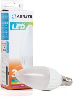 Abilite Żarówka E14 "ŚWieczka-mleczna", 3W/230V 220lm kąt św. 250Â° (RETRO) (5901583546563) 3