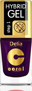 Delia Delia Cosmetics Coral Hybrid Gel Emalia do paznokci nr 62 Perłowy Bakłażan 11ml 1