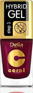 Delia Delia Cosmetics Coral Hybrid Gel Emalia do paznokci nr 61 Perłowa Malina 11ml 1