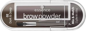 Essence ESSENCE_Brow Powder Set zestaw do stylizacji brwi z pędzelkiem 02 Dark Deep 2,3g 1