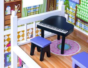 Jokomisiada DUŻY Drewniany domek dla LALEK BARBIE meble (ZA2122) 11
