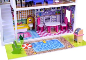 Jokomisiada DUŻY Drewniany domek dla LALEK BARBIE meble (ZA2122) 6