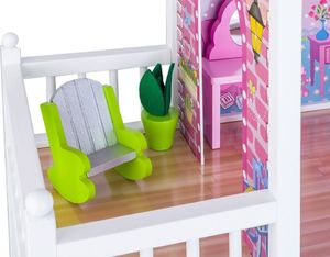 Jokomisiada DUŻY Drewniany domek dla LALEK BARBIE meble (ZA2122) 8