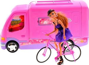 Jokomisiada Samochód dla lalki Camper + rower - Różowy 1