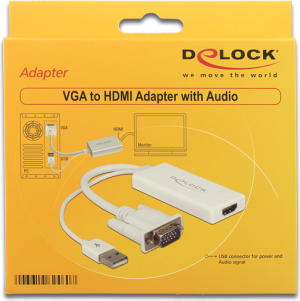 Adapter AV Delock D-Sub (VGA) - HDMI + USB-A biały (62460) 5