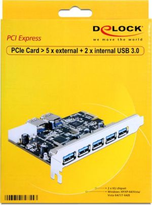 Kontroler Delock PCIe 2.0 x1 - 7x USB 3.0 (89355) 2