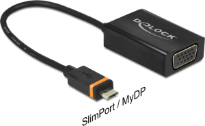Adapter USB Delock SlimPort (M) na VGA + microUSB (F) (65551) 1