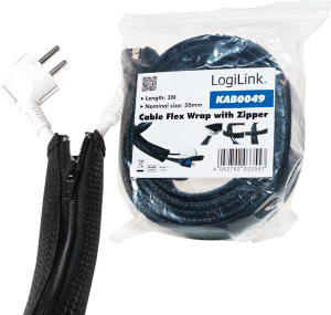Organizer LogiLink Otulina na przewody Czarny 1 sztuka  (KAB0049) 7