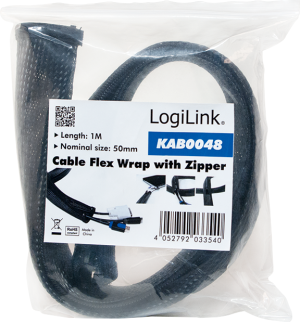 Organizer LogiLink Otulina na przewody Czarny 1 sztuka  (KAB0048) 6