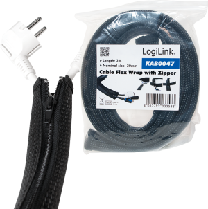Organizer LogiLink Otulina na przewody Czarny 1 sztuka  (KAB0047) 7