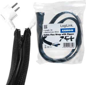 Organizer LogiLink Otulina na przewody Czarny 1 sztuka  (KAB0046) 7
