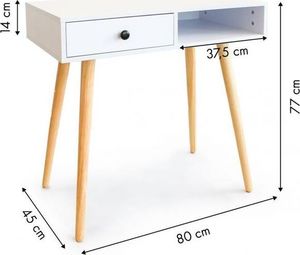 Biurko ModernHome WYJ-095 Białe 80 cm x 45 cm 9