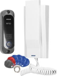 Orno Zestaw domofonowy jednorodzinny z interkomem i czytnikiem breloków zbliżeniowych, biały AVIOR 1