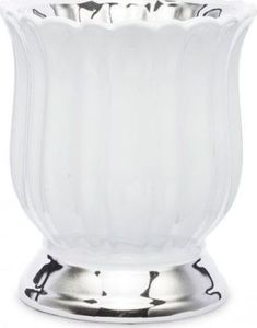 Osłonka ceramiczna 17,5 x 15,5 x 15,5 cm (biała ze srebrnym zdobieniem) 1