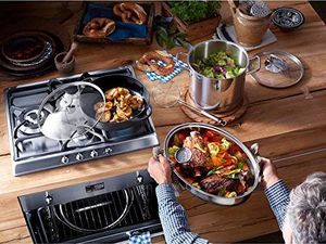 Patelnia WMF Indukcja pieczenia 41x28,5x18 cm, 8,5l z pokrywą indukcyjną, stal nierdzewna Cromargan, żaroodporna 5