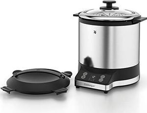 WMF Kuchenka do gotowania ryżu WMF mini (220 W, z pudełkiem na lunch, parowcem, oszczędzająca miejsce, wewnętrzna doniczka z pokrywką na wynos (1,0 l)) cromargan mat 1