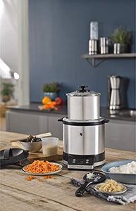 WMF Kuchenka do gotowania ryżu WMF mini (220 W, z pudełkiem na lunch, parowcem, oszczędzająca miejsce, wewnętrzna doniczka z pokrywką na wynos (1,0 l)) cromargan mat 9