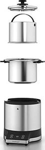 WMF Kuchenka do gotowania ryżu WMF mini (220 W, z pudełkiem na lunch, parowcem, oszczędzająca miejsce, wewnętrzna doniczka z pokrywką na wynos (1,0 l)) cromargan mat 10