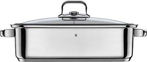 WMF Parowar / prażalnik Vitalis, ze szklaną pokrywą z silikonową obręczą, termometrem do gotowania, tacą do gotowania, stal nierdzewna Cromargan, nadaje się do indukcji, 41 x 27 x 10 cm, 6,5l 4