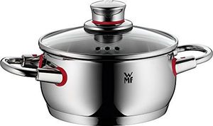 WMF Quality Jeden zestaw garnków, 5 sztuk, polerowana stal nierdzewna Cromargan, garnki ze szklaną pokrywą, garnki indukcyjne, garnek indukcyjny, otwór parowy, niepowlekany 8