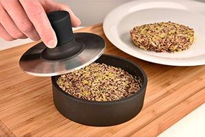 WMF WMF prasa do burgerów ze stali nierdzewnej 12,5 cm, prasa do pasztecików do równych pasztecików na pyszne hamburgery, cheeseburgery, wegańska prasa do burgerów, prasa do warzyw 8