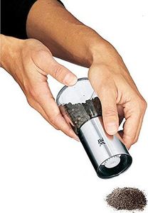 Młynek do przypraw WMF Zestaw młynek do soli i pieprzu WMF De Luxe, 2 sztuki, niewypełniony, 14 cm, stal nierdzewna Cromargan, szklany pojemnik, młynek ceramiczny, młynek do soli, pieprzu, papryczki chili 4